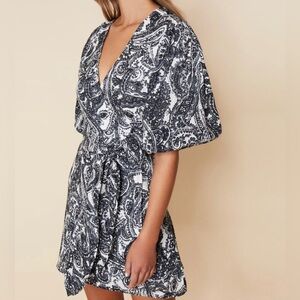 Faithfull the Brand Godiva Wrap Mini Dress Size Medium - Like New!
